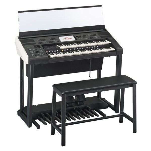 Yamaha Electone ELS-03 系列的縮圖，呈現包含上下鍵盤、踏板與琴凳的全貌。