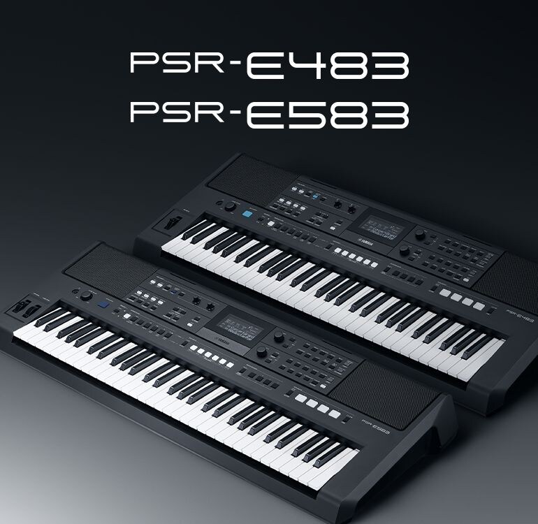 Yamaha 手提電子琴 PSR-E483 與 PSR-E583。