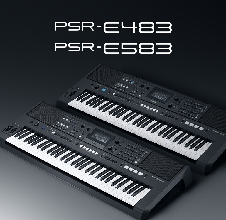 Yamaha 手提電子琴 PSR-E483 與 PSR-E583。