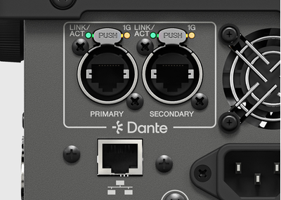 RUio1608SB-D 上的 Dante 與控制網路連接埠