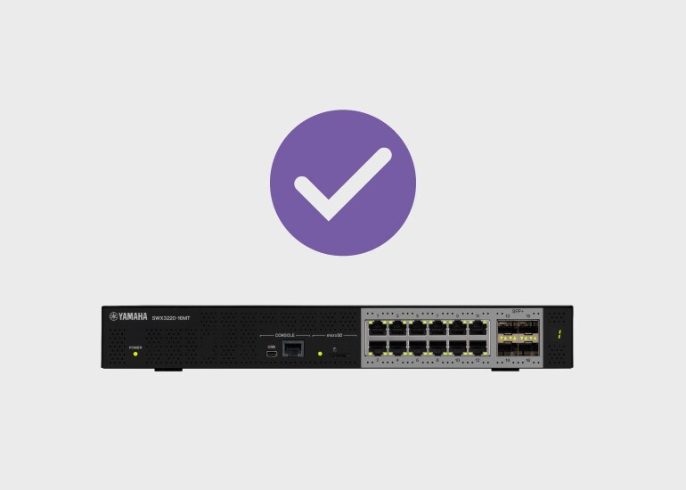 已套用 Dante 最佳化設定的 Yamaha 網路交換器
