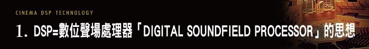 CINEMA DSP TECHNOLOGY 1. DSP＝“デジタル・サウンドフィールド・プロセッサー”の思想