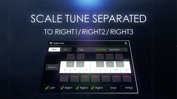 更棒的音階調整設定(Scale tune function)功能
