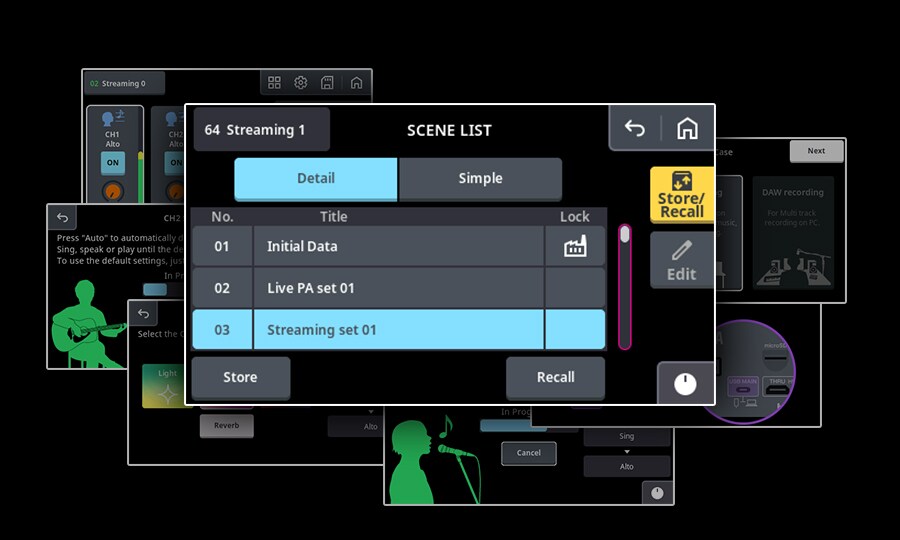 Yamaha URX44V：透過 Scene Recall 快速更換設置